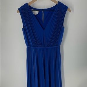 Maggy London Petites Blue A-Line V-Neck Dress Sleeveless 2P